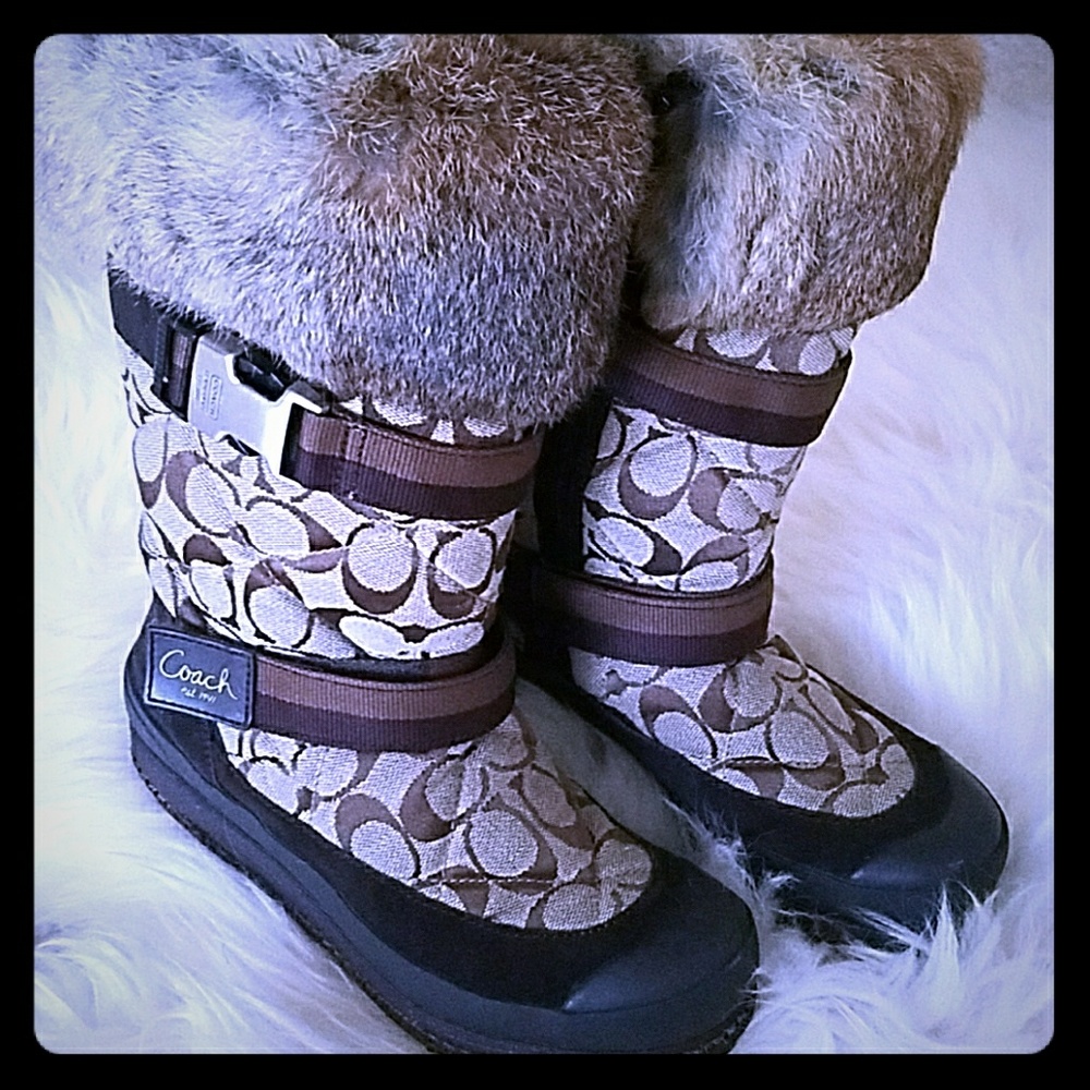 Coach Rabbit Fur Winter Boots